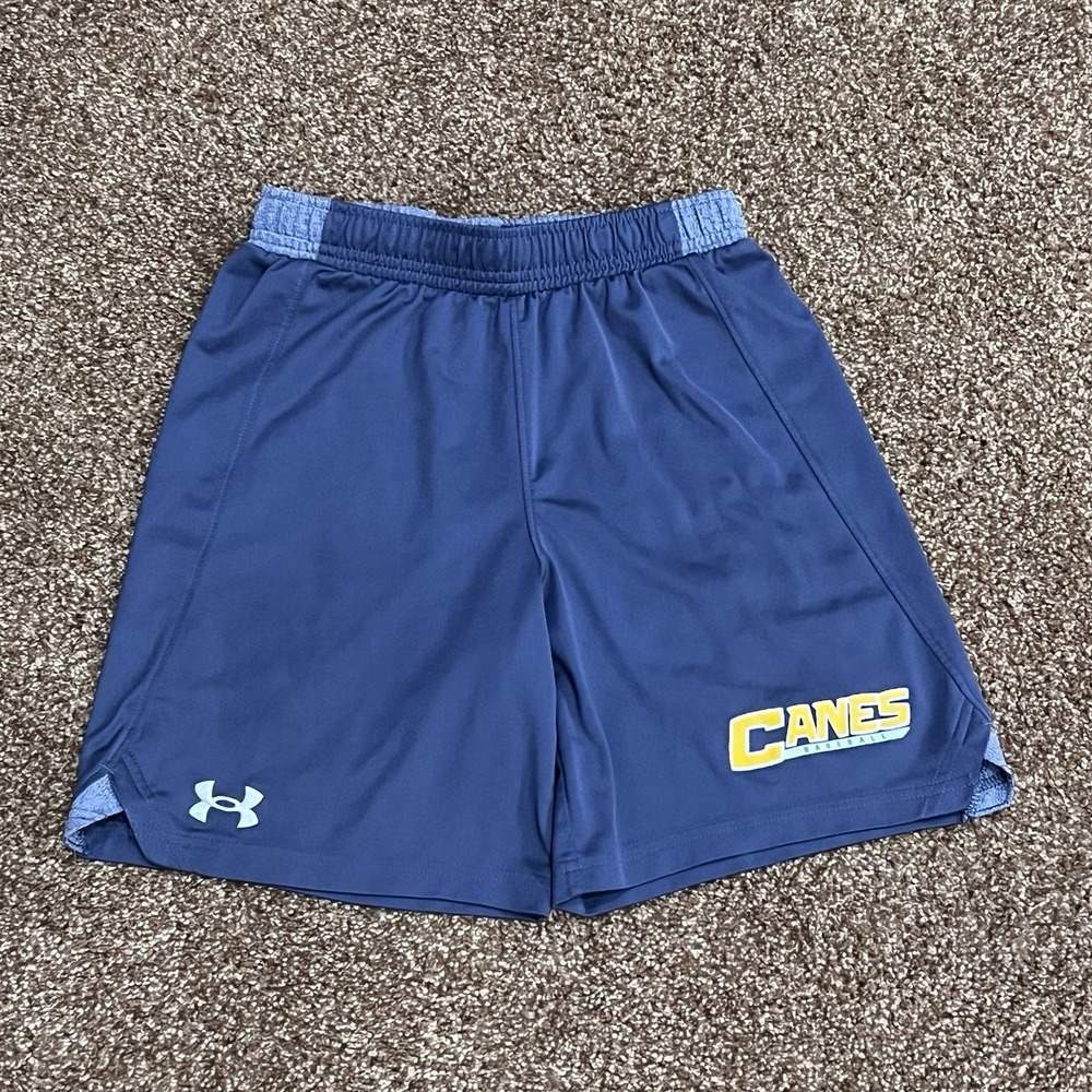 Under Armour Youth Baseball Shorts YM Grey Yellow Black Canes Youth Medium